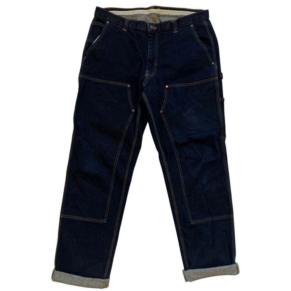 Banana Republic Straight Carpenter Jeans 35x36 Double Knee Utility Dark Big Tall - Picture 15 of 16